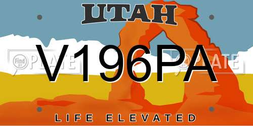 V196PA Utah License Plate