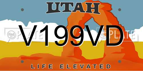V199VD Utah License Plate