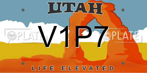 V1P7 Utah License Plate