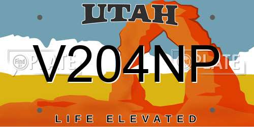V204NP Utah License Plate