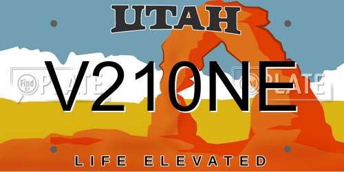 V210NE Utah License Plate
