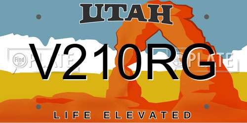 V210RG Utah License Plate