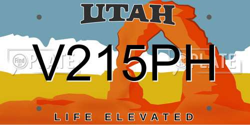 V215PH Utah License Plate