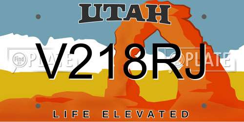 V218RJ Utah License Plate