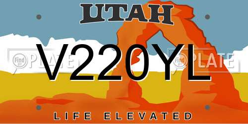 V220YL Utah License Plate