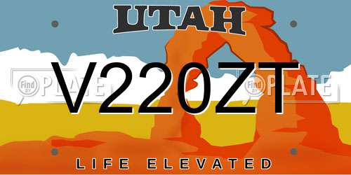 V220ZT Utah License Plate