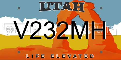V232MH Utah License Plate