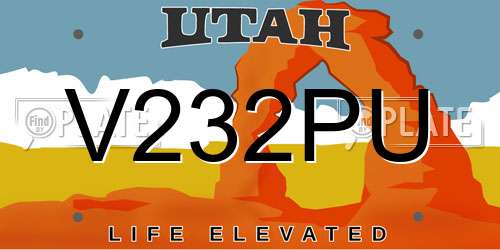 V232PU Utah License Plate