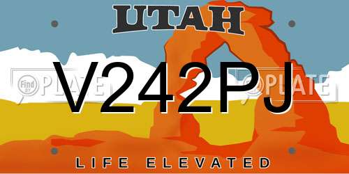 V242PJ Utah License Plate