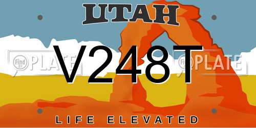 V248T Utah License Plate