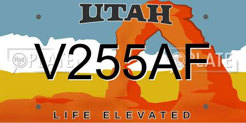V255AF Utah License Plate