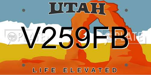 V259FB Utah License Plate