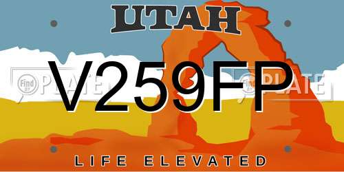 V259FP Utah License Plate