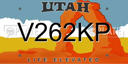 V262KP Utah License Plate