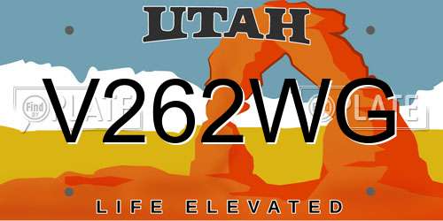 V262WG Utah License Plate