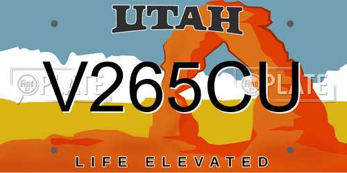 V265CU Utah License Plate