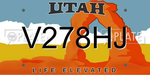 V278HJ Utah License Plate