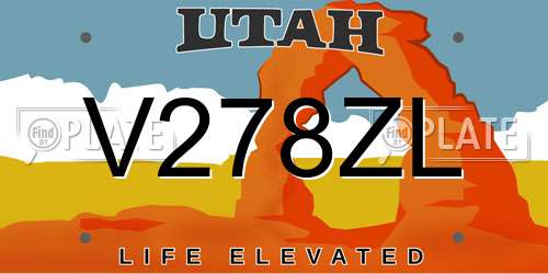 V278ZL Utah License Plate