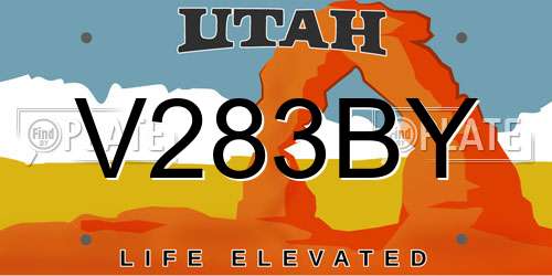 V283BY Utah License Plate