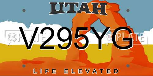 V295YG Utah License Plate