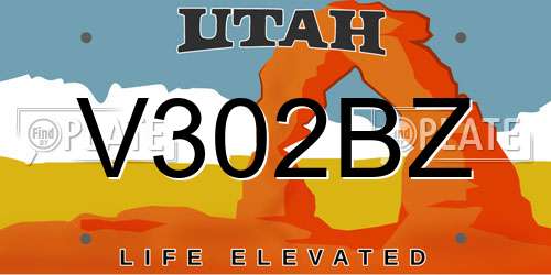 V302BZ Utah License Plate
