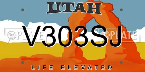 V303SJ Utah License Plate
