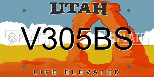 V305BS Utah License Plate