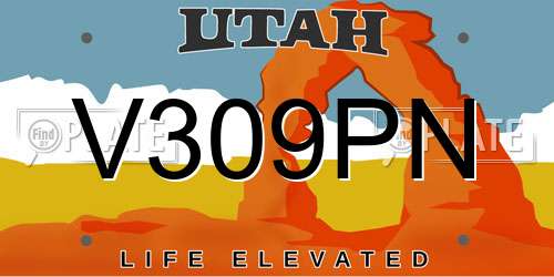 V309PN Utah License Plate