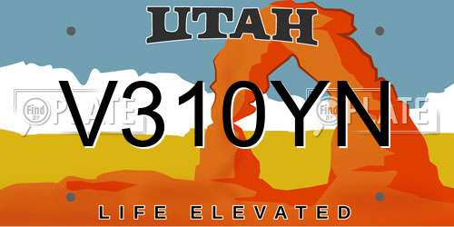 V310YN Utah License Plate