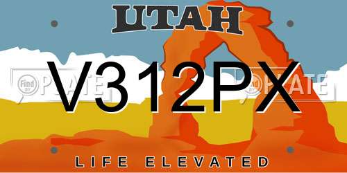 V312PX Utah License Plate