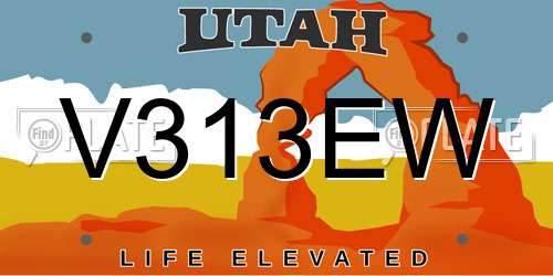 V313EW Utah License Plate