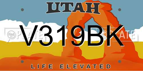 V319BK Utah License Plate