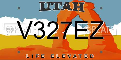 V327EZ Utah License Plate