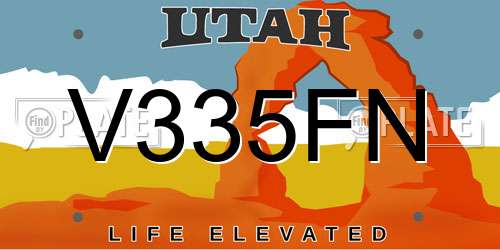 V335FN Utah License Plate
