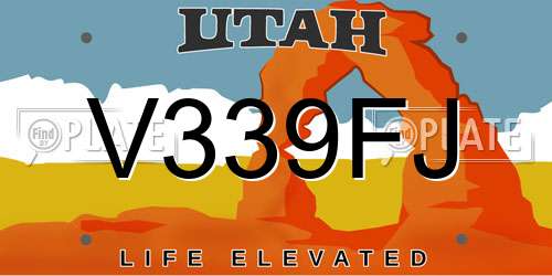 V339FJ Utah License Plate