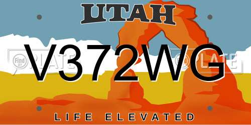 V372WG Utah License Plate