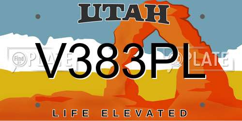 V383PL Utah License Plate