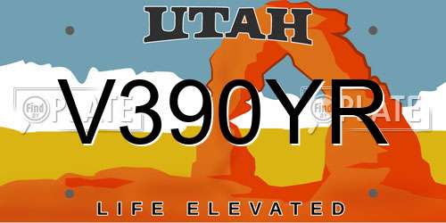 V390YR Utah License Plate