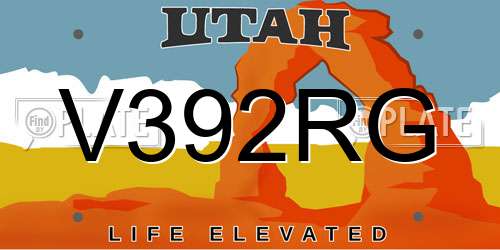 V392RG Utah License Plate