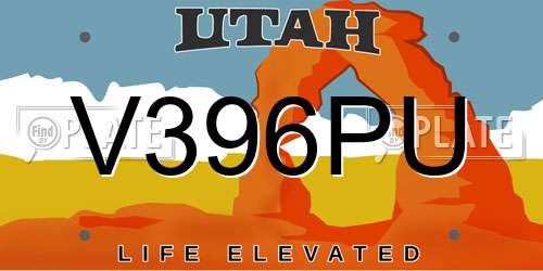 V396PU Utah License Plate