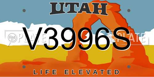V3996S Utah License Plate