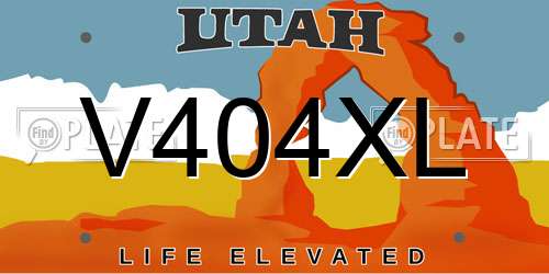 V404XL Utah License Plate