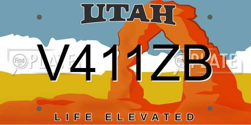 V411ZB Utah License Plate