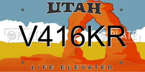 V416KR Utah License Plate