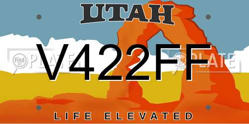 V422FF Utah License Plate
