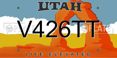 V426TT Utah License Plate