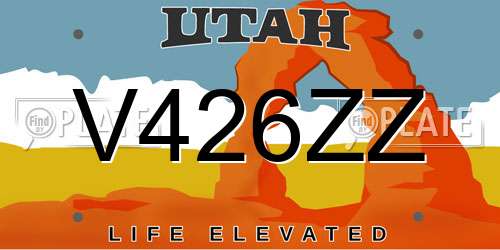 V426ZZ Utah License Plate