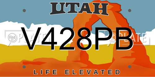 V428PB Utah License Plate