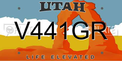 V441GR Utah License Plate