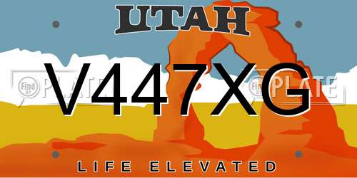 V447XG Utah License Plate